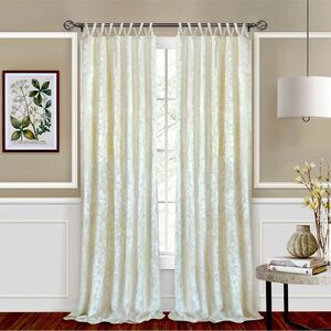 New Creamy White Crushed Velvet Velour Criss-Cross Window Curtain Panel - 50x63